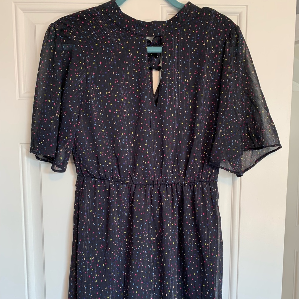 Polka Dot Shiny Flowy Dress